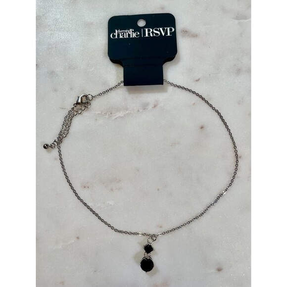 Charming Charlie RSVP | NWT Silver Tone Necklace with Black Pendant - Picture 2 of 6
